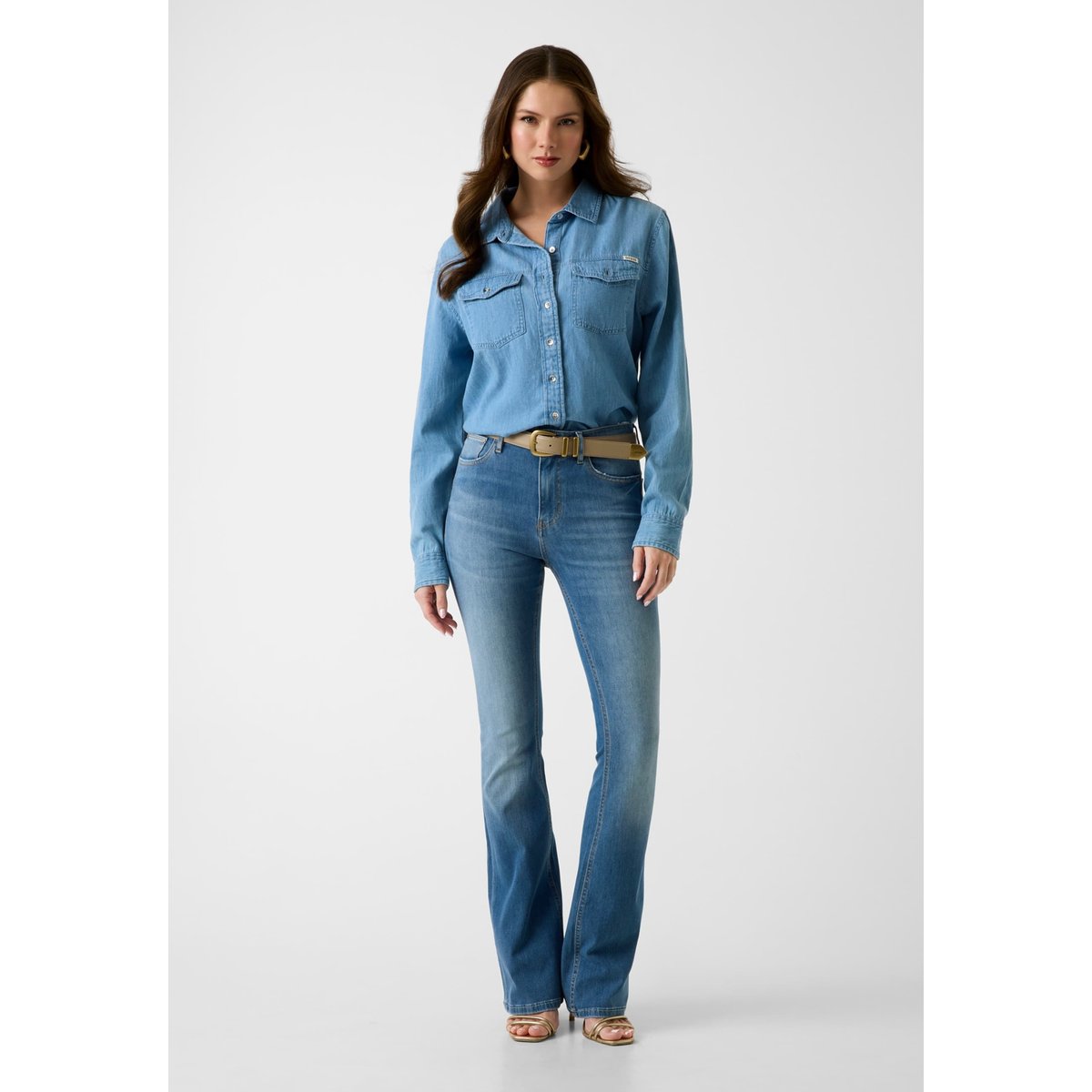 Chemise En Denim bleu clair, GUESS