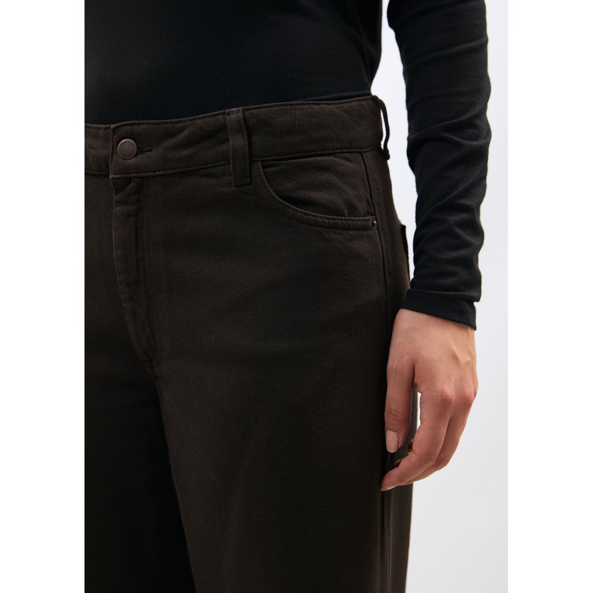Jean droit taille haute chocolat, HUMILITY