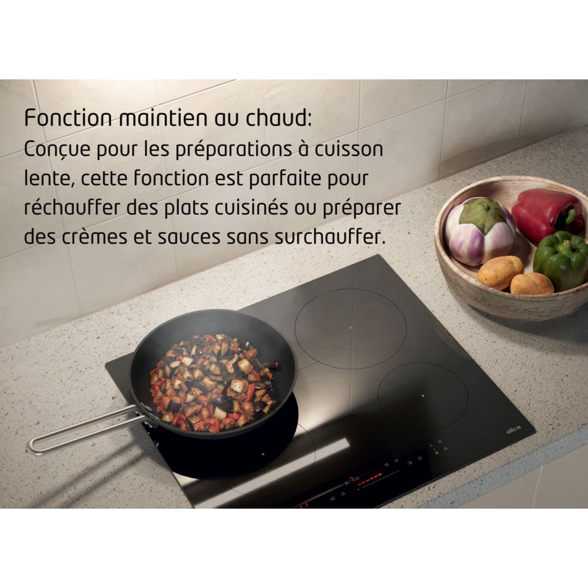 Plaque induction PRIMIS 604 PLUS BL couleur unique, ELICA