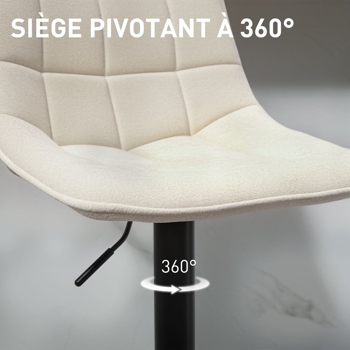 Tabouret de bar Chenille Beige beige, HOMCOM