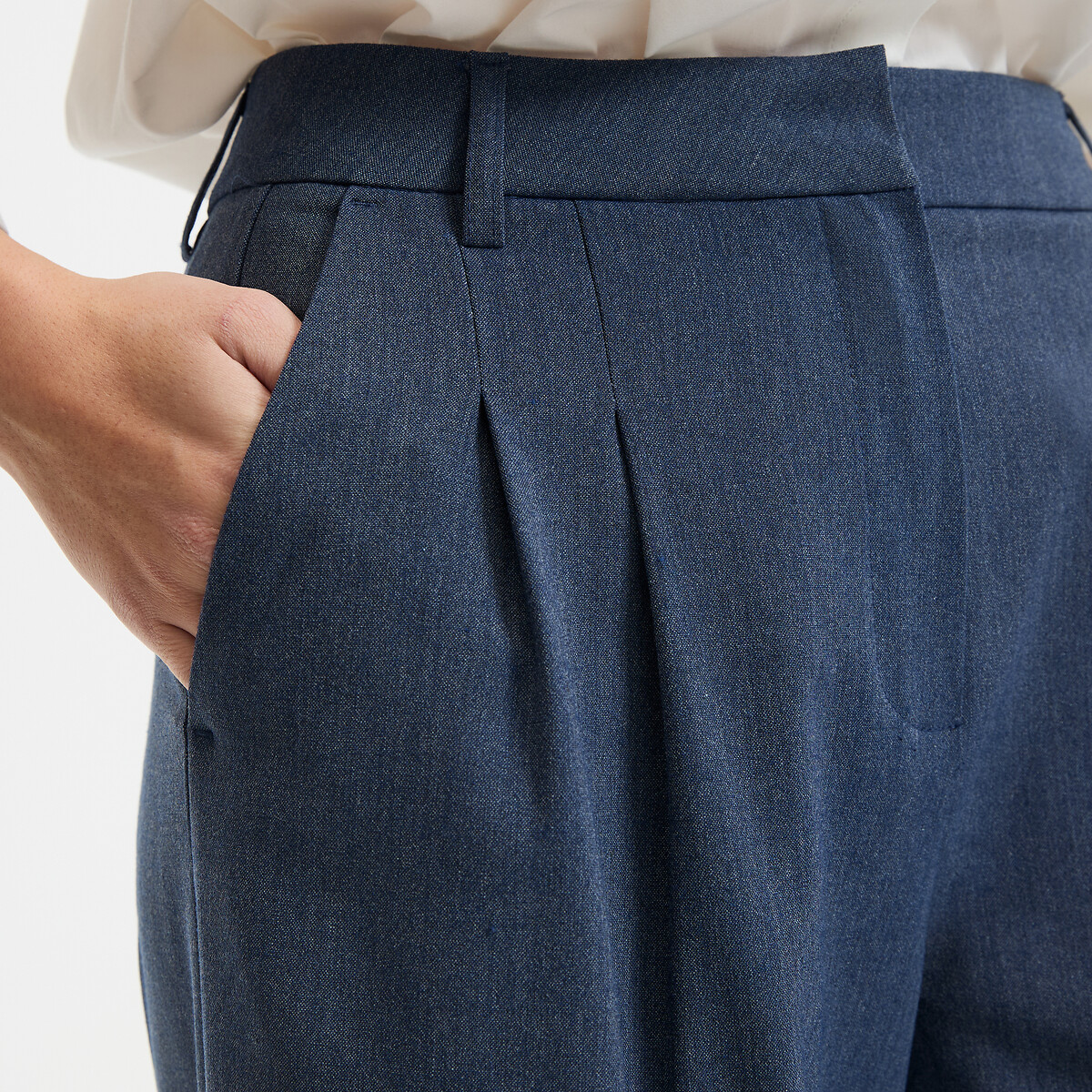 Loose-Fit Bundfaltenhose blau, LA REDOUTE COLLECTIONS