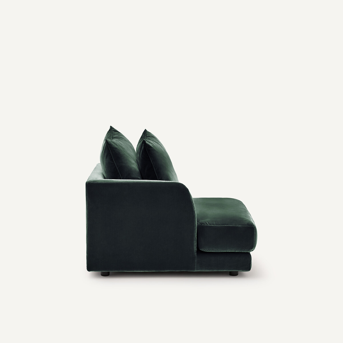 Linkes Sofa-Halbmodul, modular, aus Samt, TIBERIO khaki, AM.PM