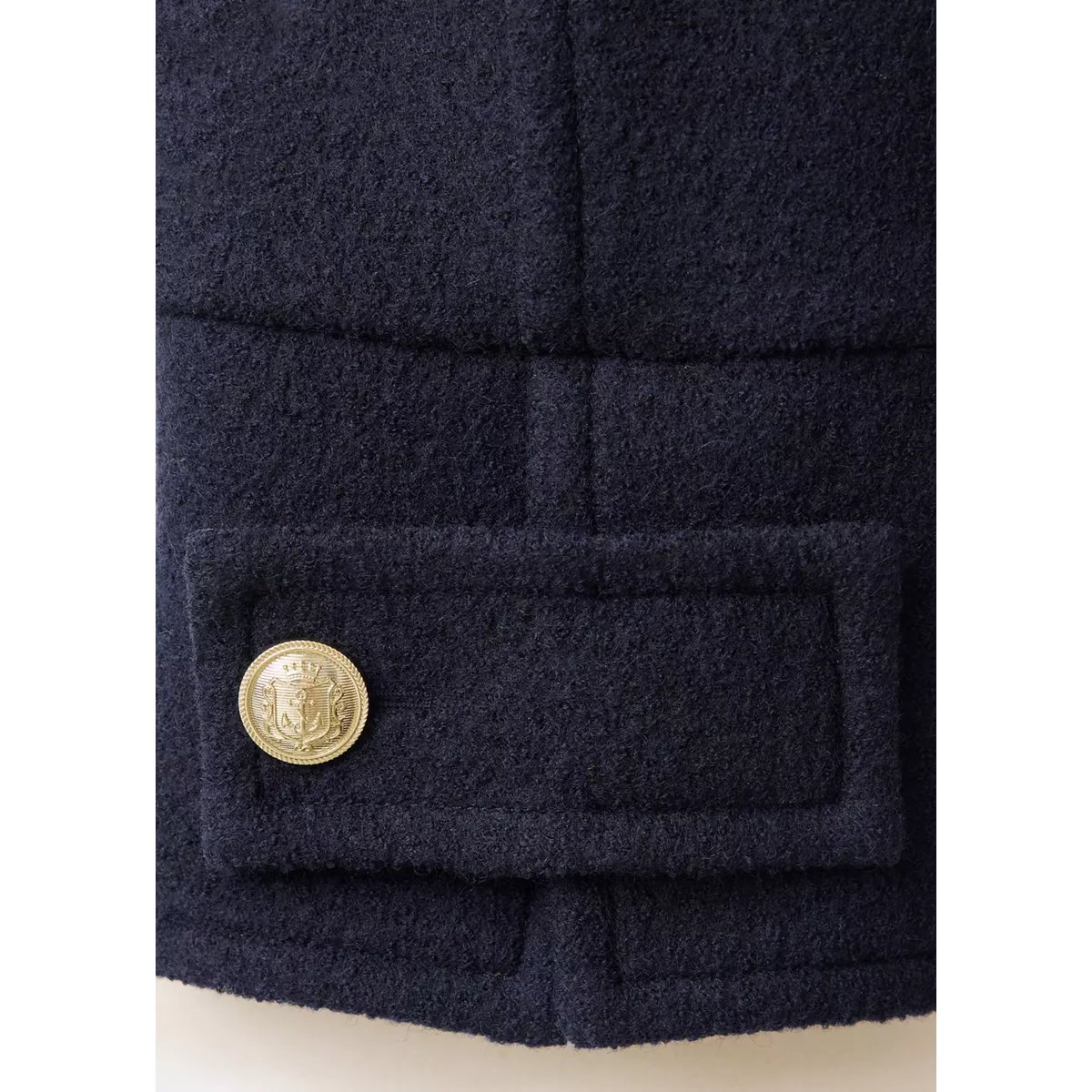 Manteau 100 % laine double boutonnage bleu marine, MANGO
