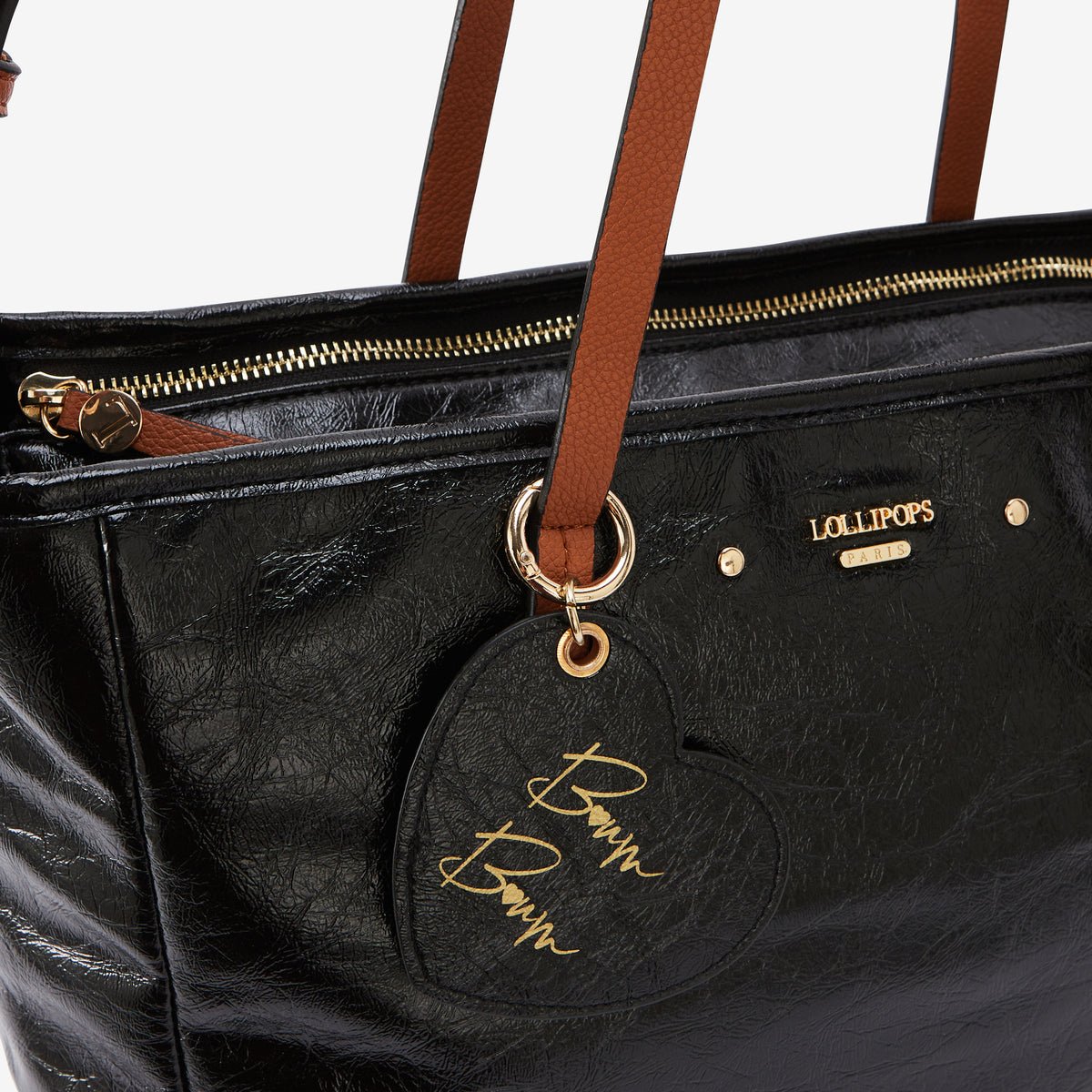 Grand sac shopper  Rody noir,doré, LOLLIPOPS