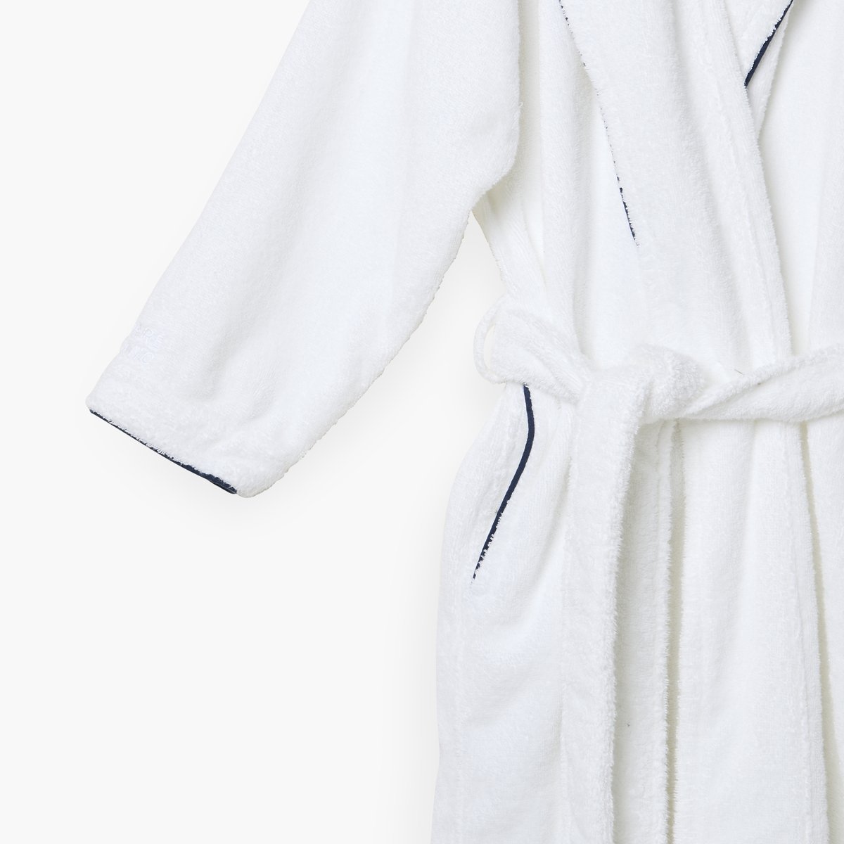 Peignoir mixte SASHA blanc - marine, CARRE BLANC