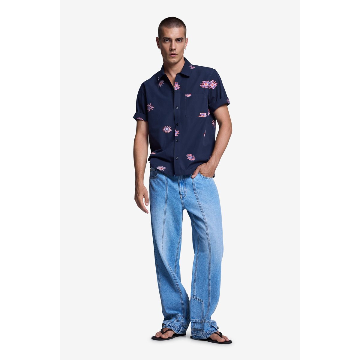 Chemise jacquard imprimée multicolore, DESIGUAL