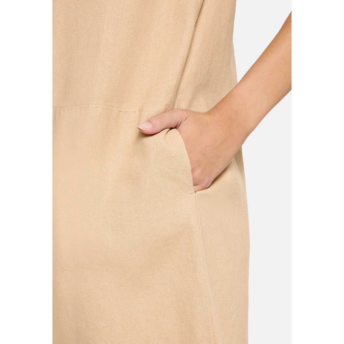 Robe en lin à patte de boutonnage beige, BETTY BARCLAY