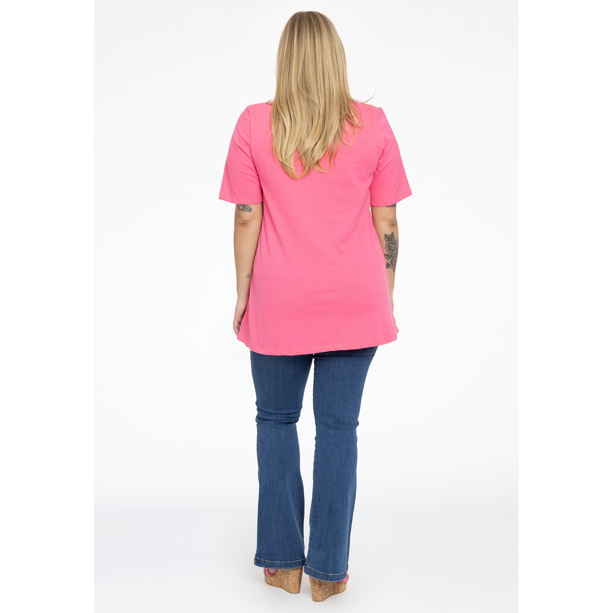 T-shirt avec col polo rose, YOEK