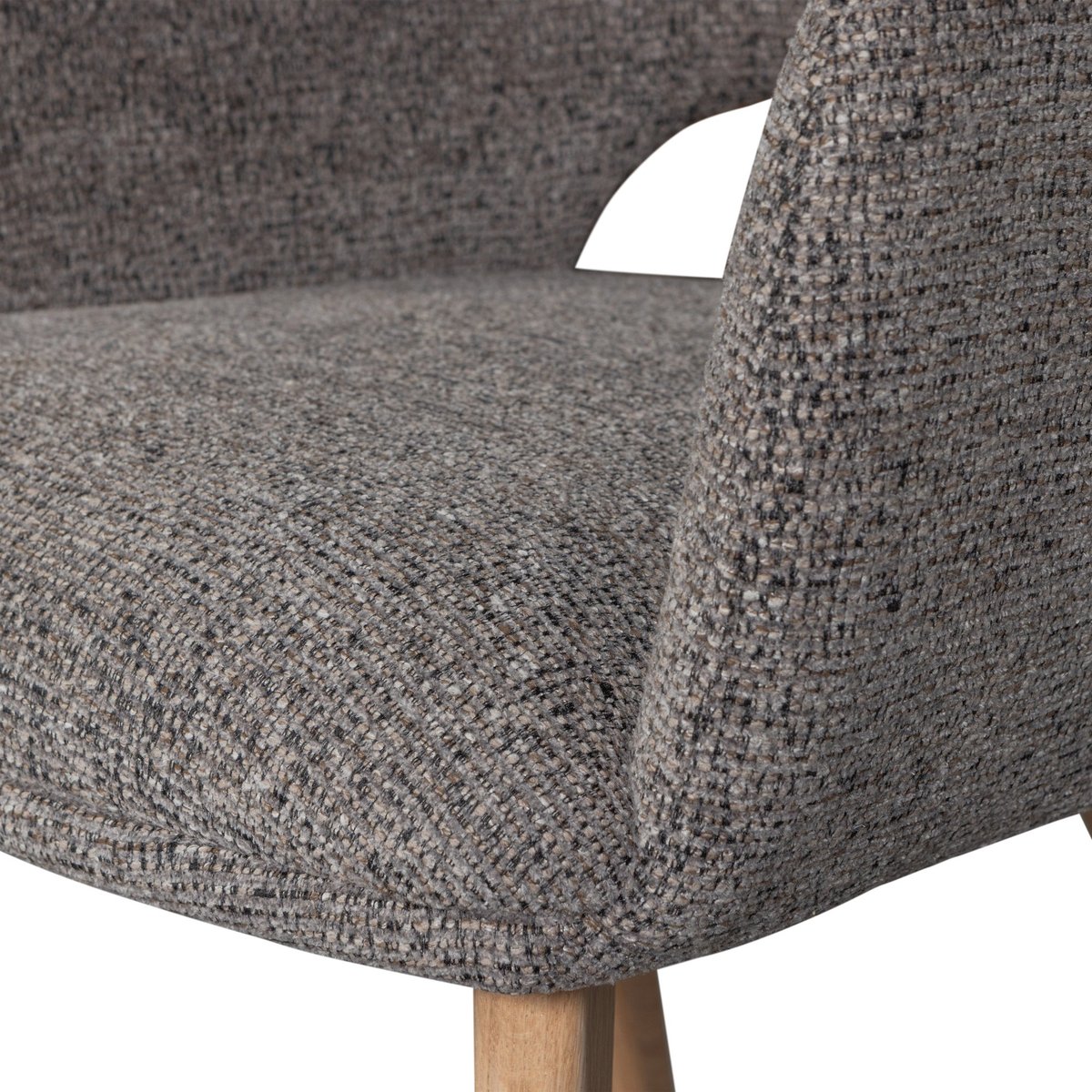 Lot de 2 chaises de table en polyester MURAT marron taupe, WOOOD