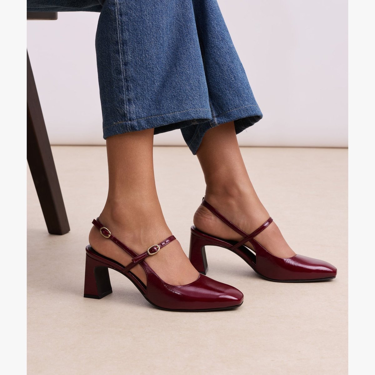 Escarpin en cuir DULCIE rouge cerise, BOCAGE