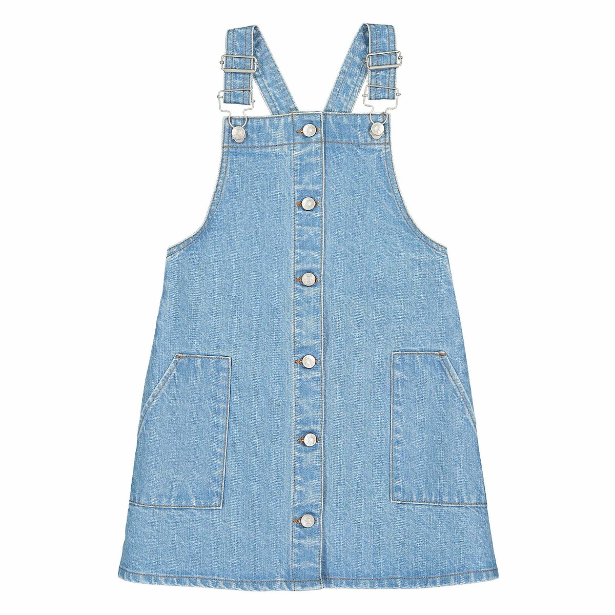 Vestido estilo peto de tela vaquera doble stone, LA REDOUTE COLLECTIONS