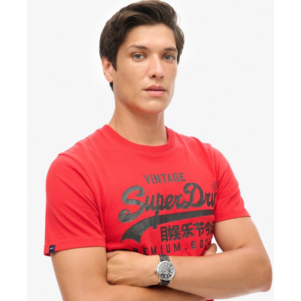 T-shirt à logo Vintage Heritage rouge vif, SUPERDRY