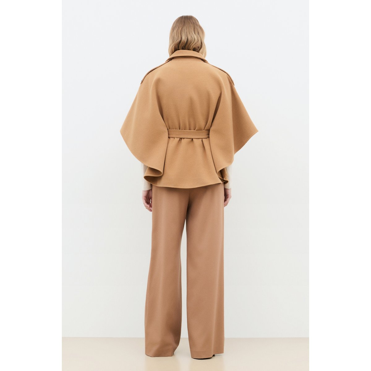 Poncho ceinturé col tailleur HATRENY camel, CAROLL