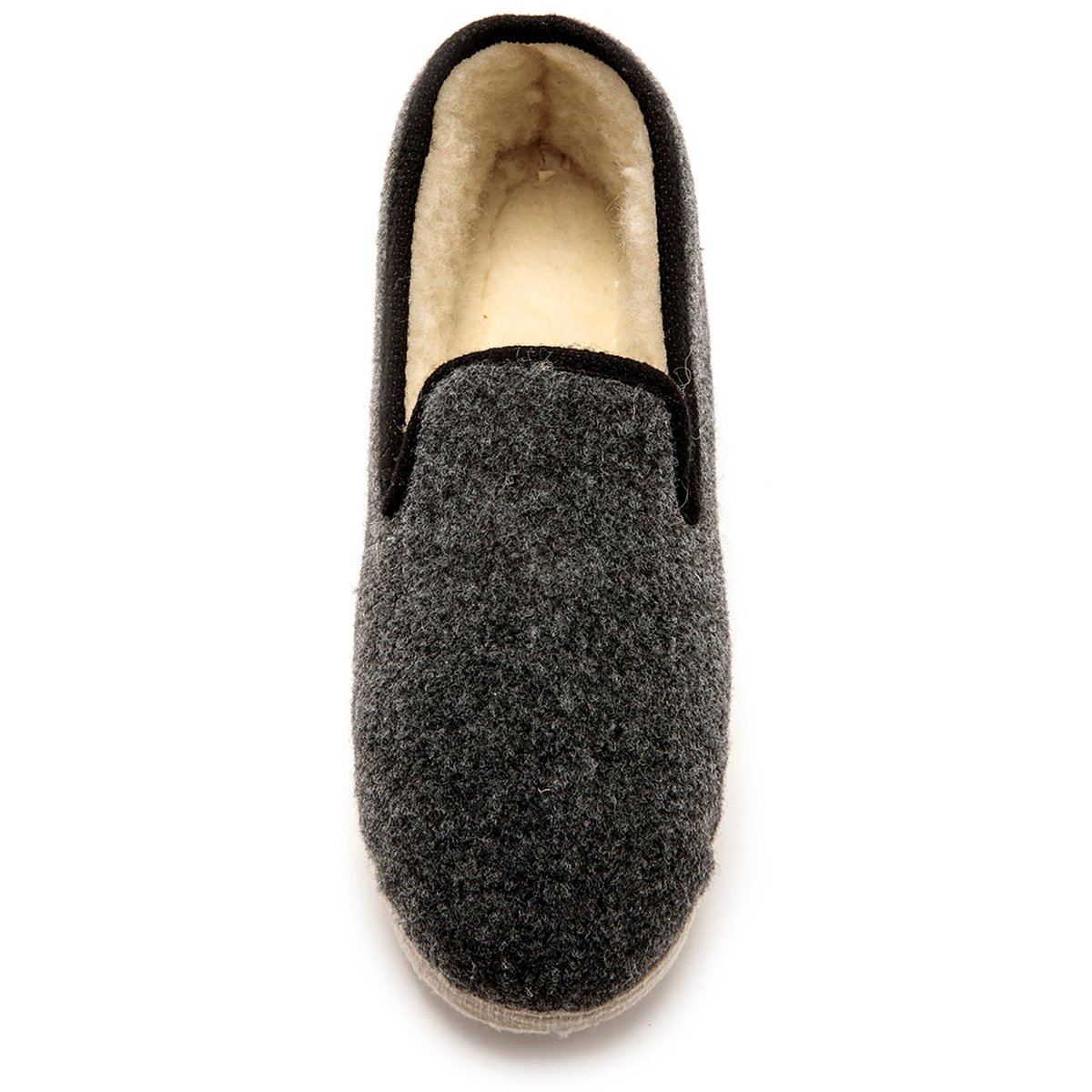 Charentaises mixtes fourrées laine gris uni, PEDICONFORT