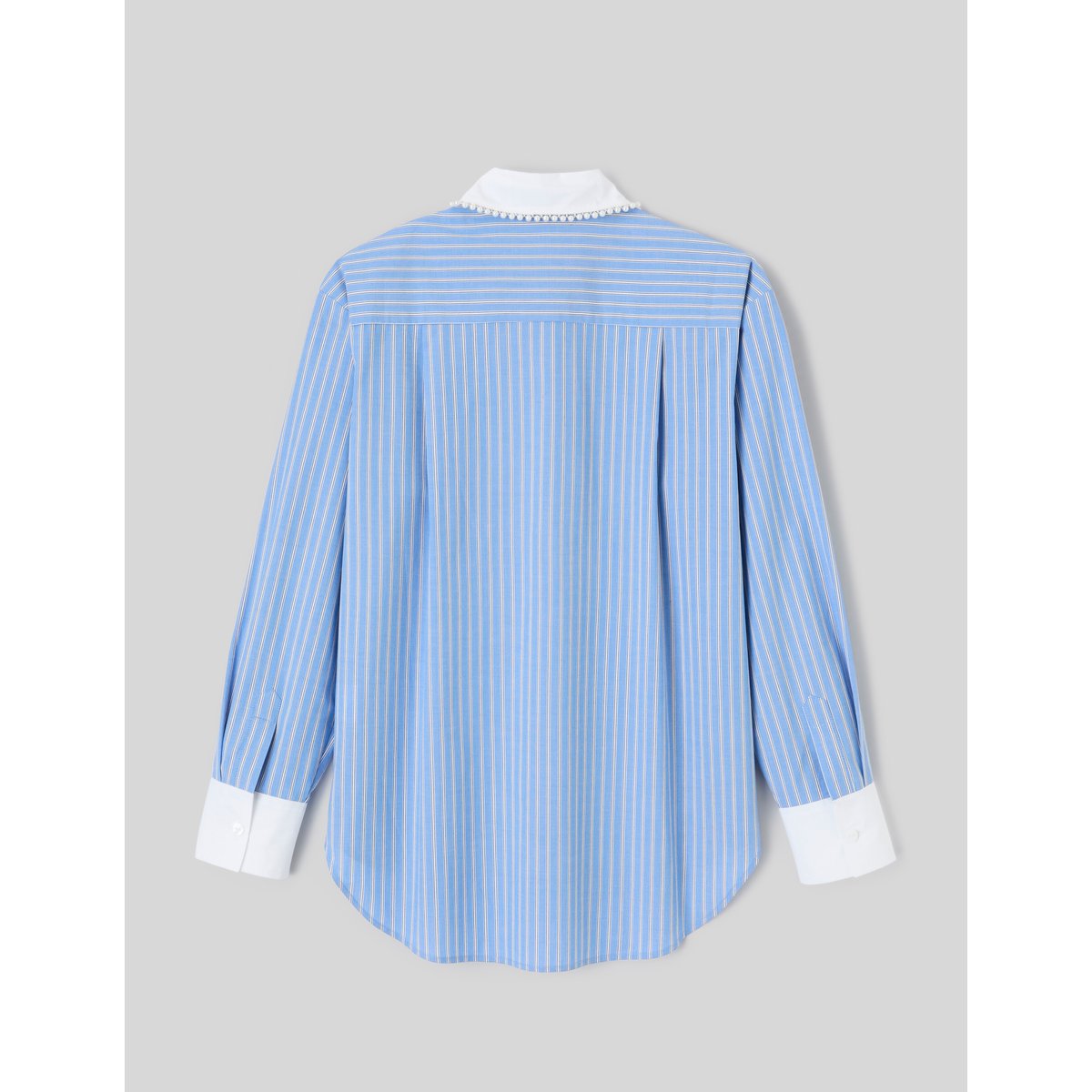 Chemise rayée perles bleu clair, BZB