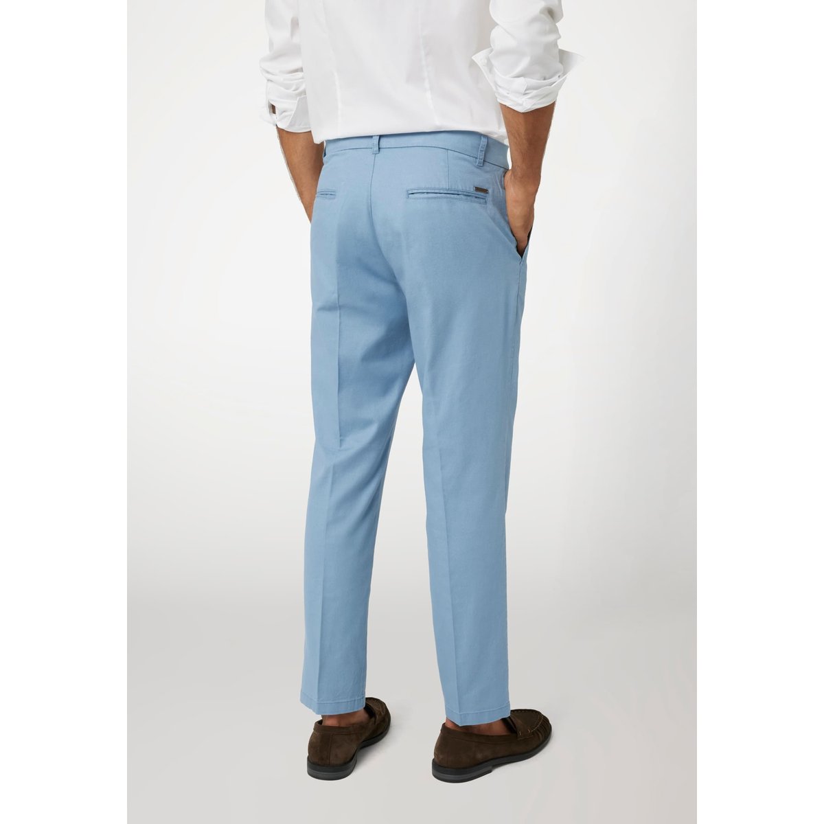 Pantalon Slim En Lin Mélangé bleu, GUESS