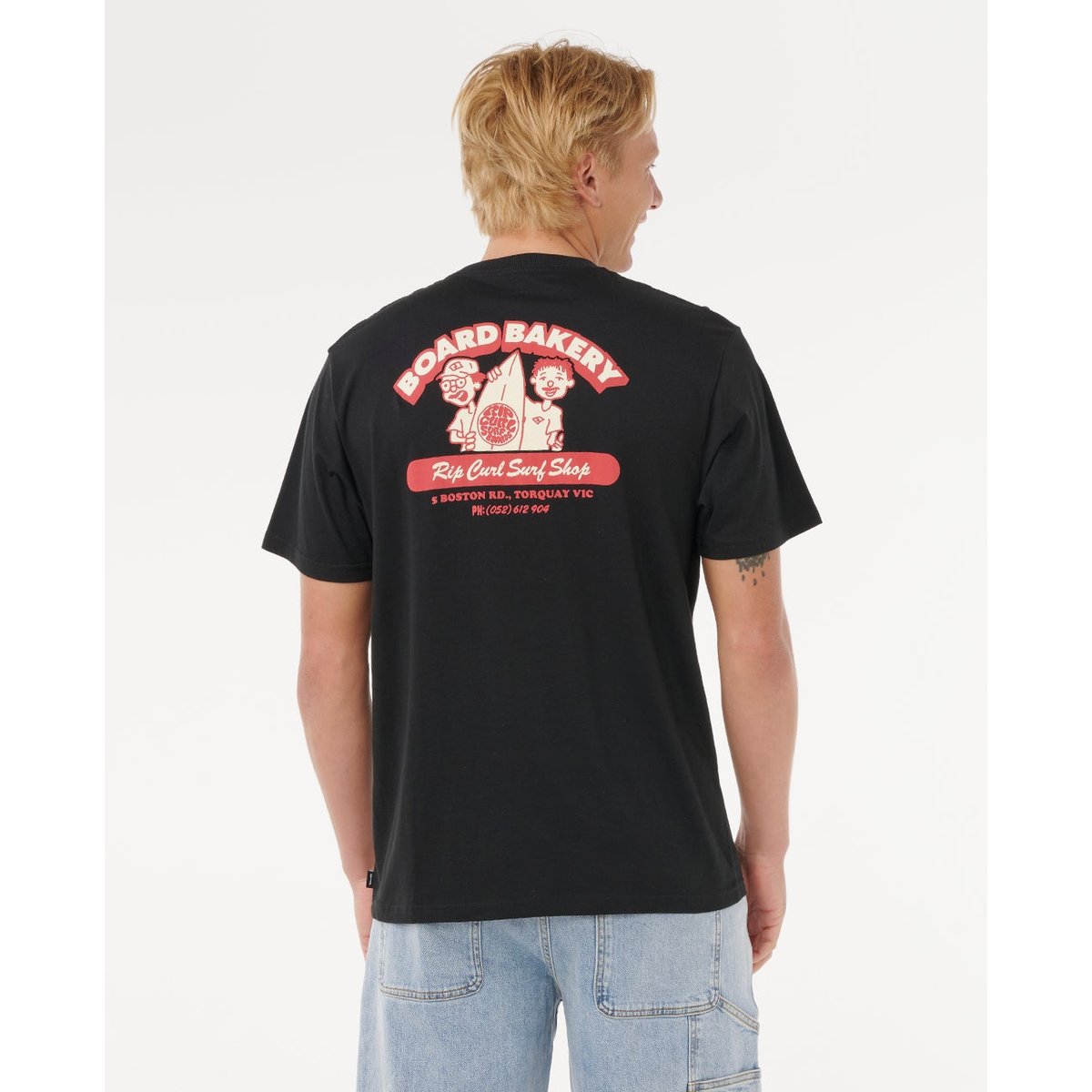 T-shirt à manches courtes BOARD BAKERY noir, RIP CURL