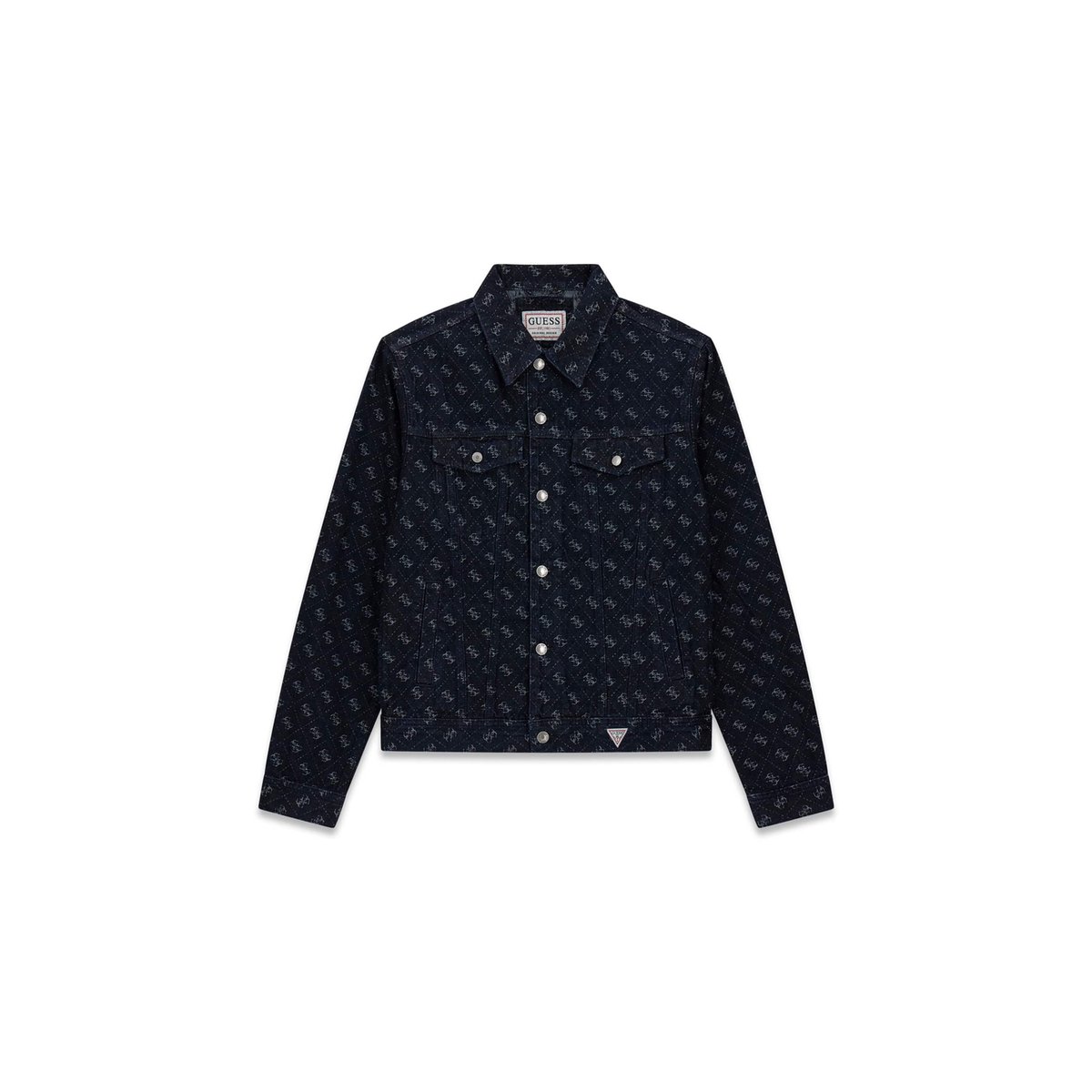Veste En Jean Jacquard bleu foncé, GUESS