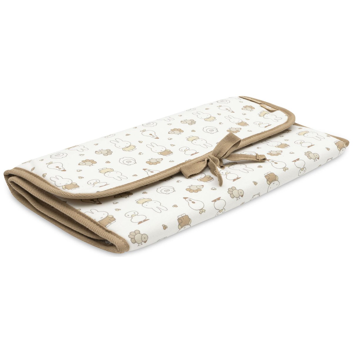 Tapis à langer nomade ecru, marron, jaune, JOLLEIN