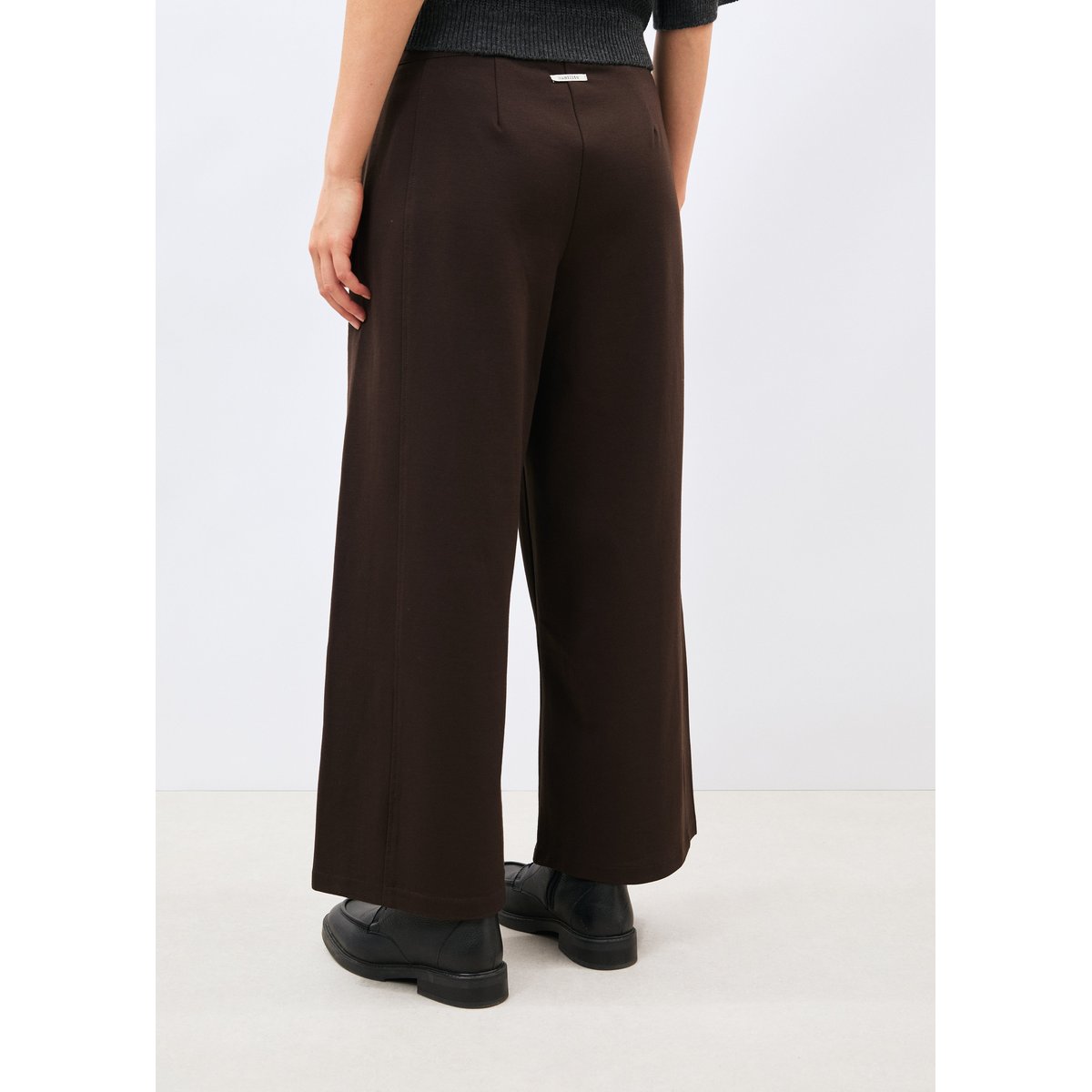 Pantalon barrel taille haute en milano chocolat, HUMILITY