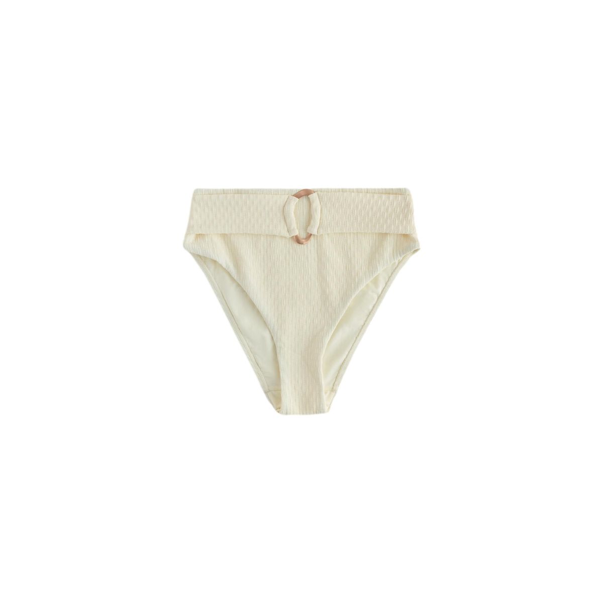 Bas de bikini taille haute éléments métal crème tissée, NEXT