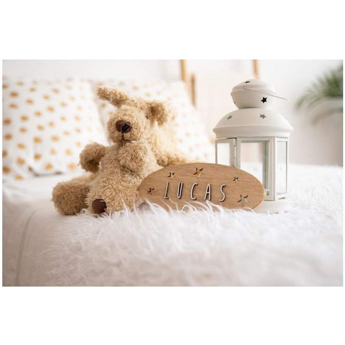 Plaque décorative personnalisable Etoiles blanc, VINTIUN