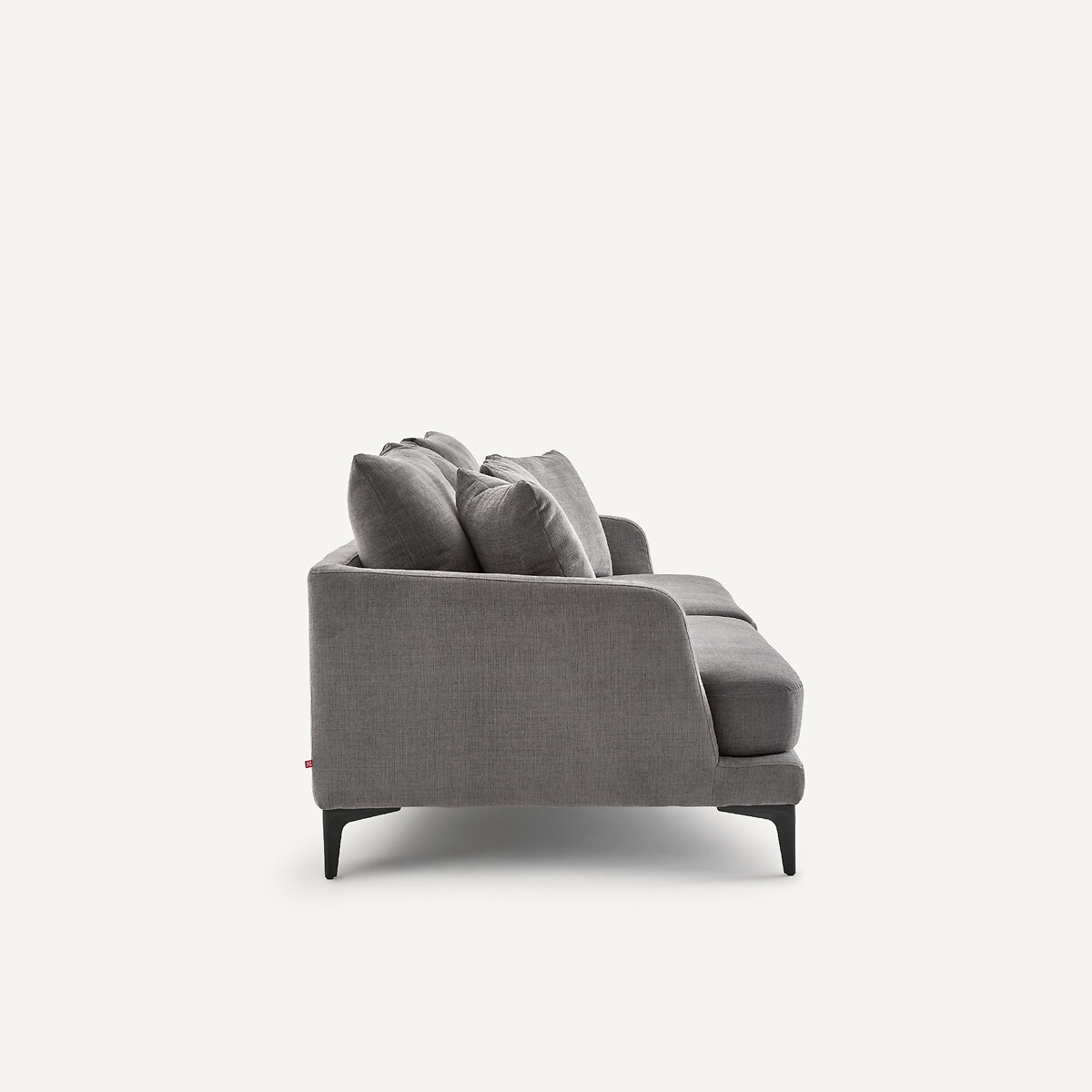 Canapé droit, 3 ou 4 places, en polyester et coton, MODERNISTE gris stone, EMMANUEL GALLINA X AM.PM