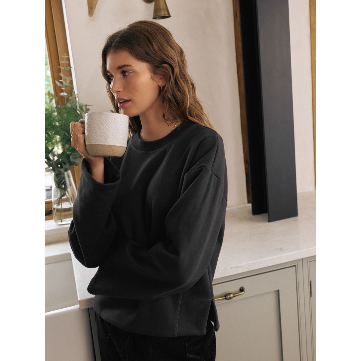 Sweatshirt en polaire noir, NEXT