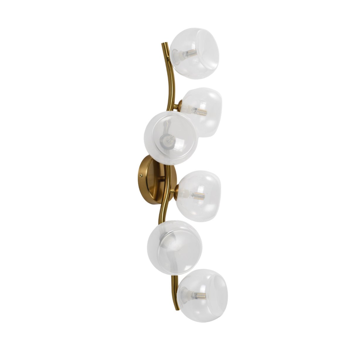 Applique vague chic multi-verre - ISALINA laiton et blanc, KOSILUM