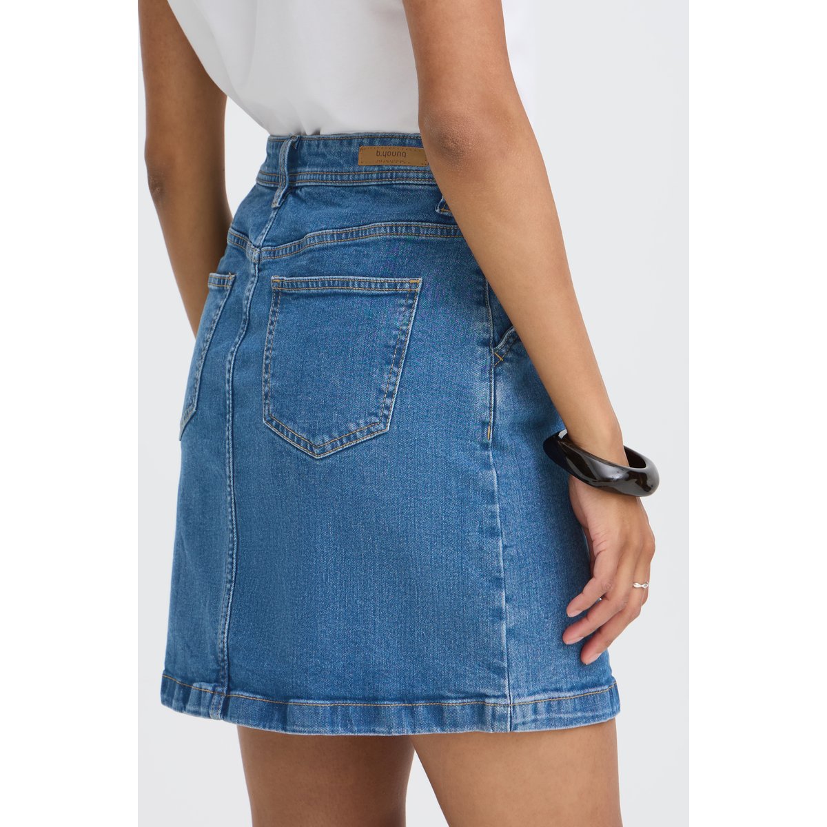 Jupe casual bleu light blue denim, B.YOUNG