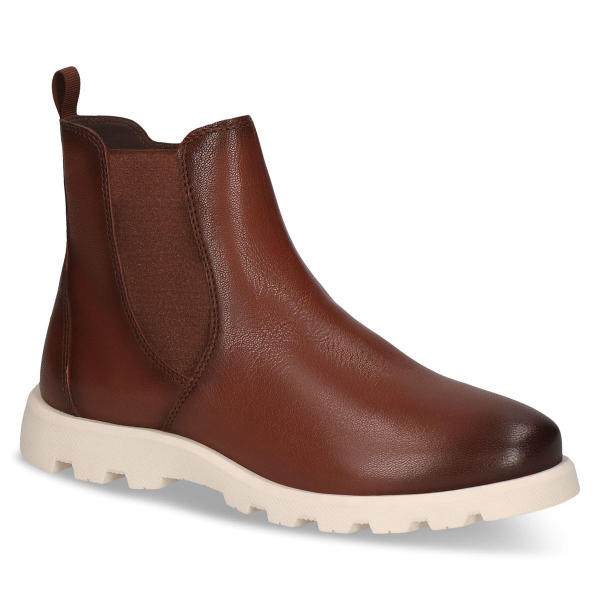 Bottine zippée marron mocca combiné, CAPRICE