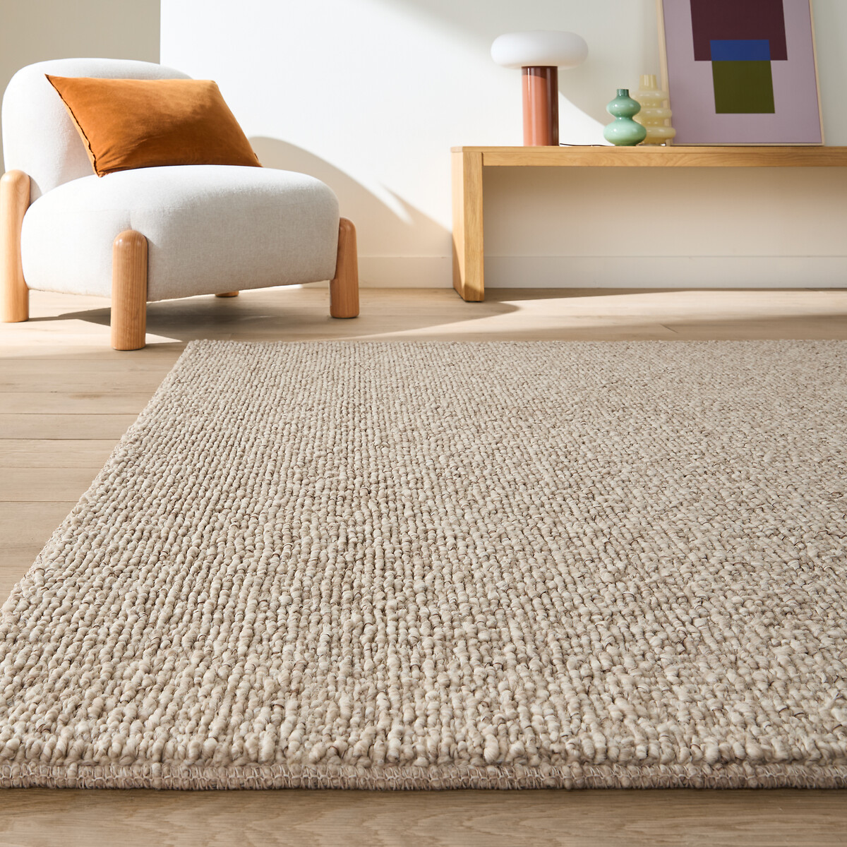 Tapis, grosse bouclette effet moquette, CURL beige, LA REDOUTE INTERIEURS