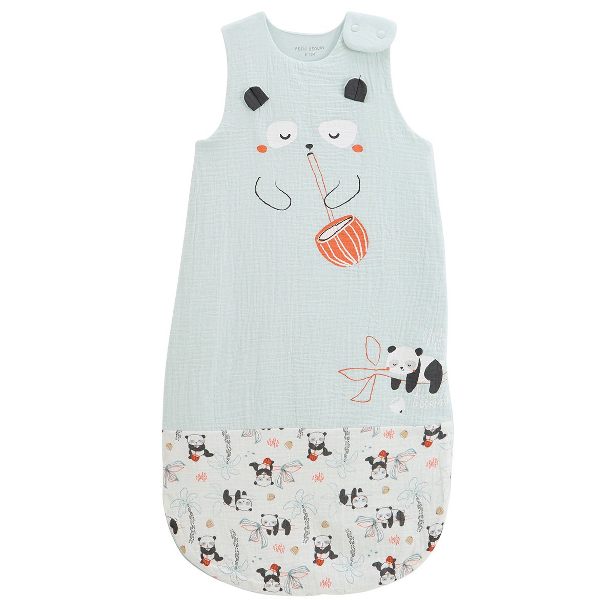 Gigoteuse d'été en gaze de coton Bento vert, PETIT BEGUIN