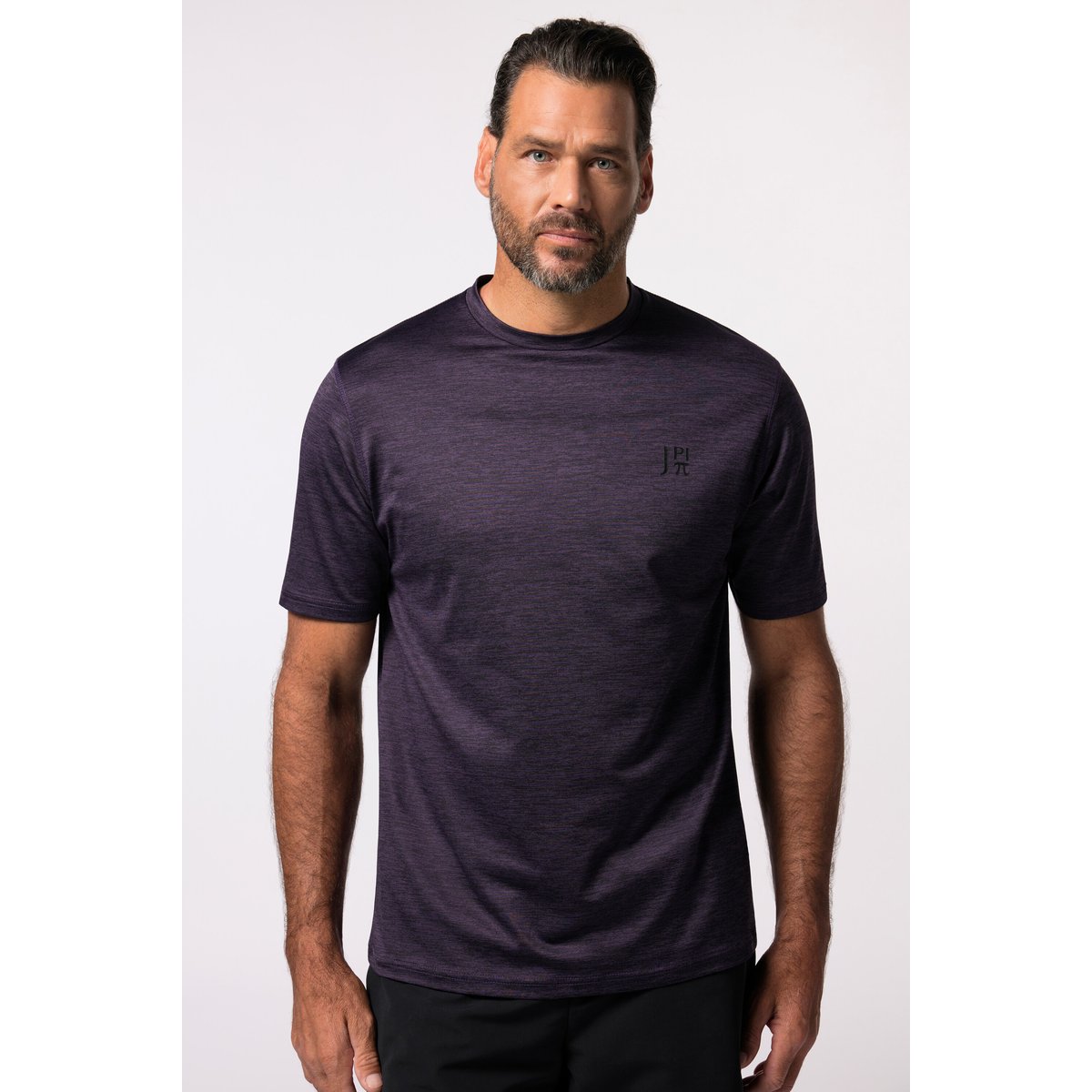 T-shirt technique, manches courtes aubergine foncé, JP1880