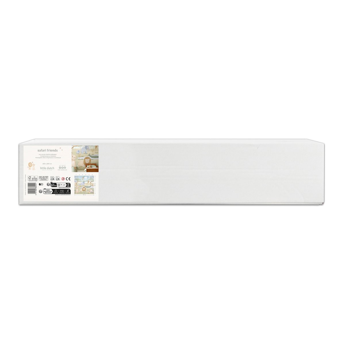 Papier peint panoramique pour enfant Petits animaux de la savanne coloris pastel, LITTLE DUTCH
