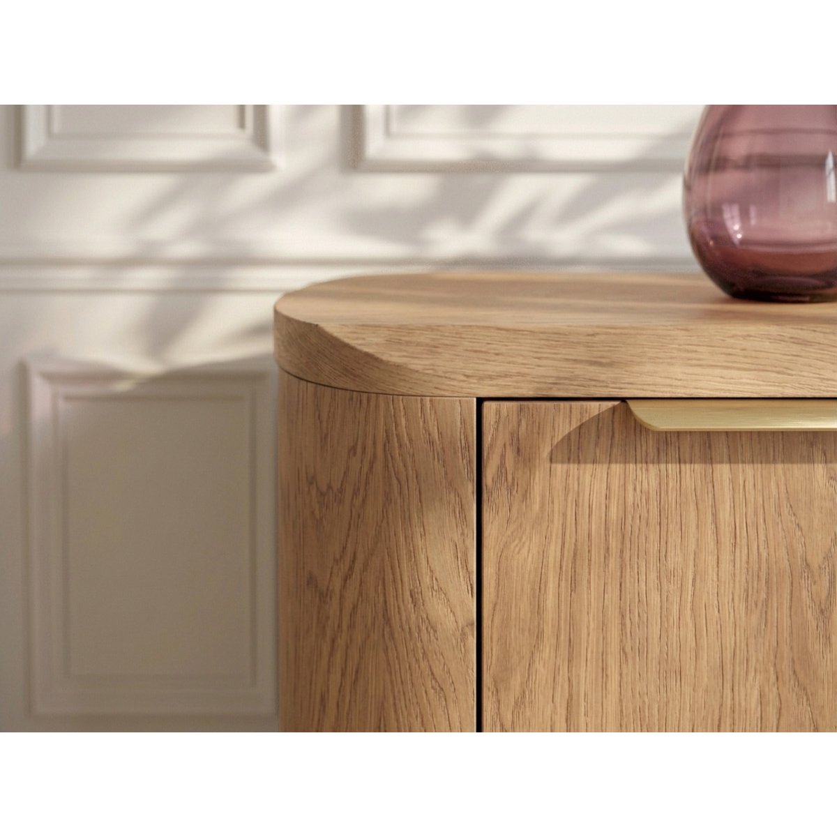 Buffet bas en 4 portes 200 cm, MAZARGUES marron clair, BOBOCHIC