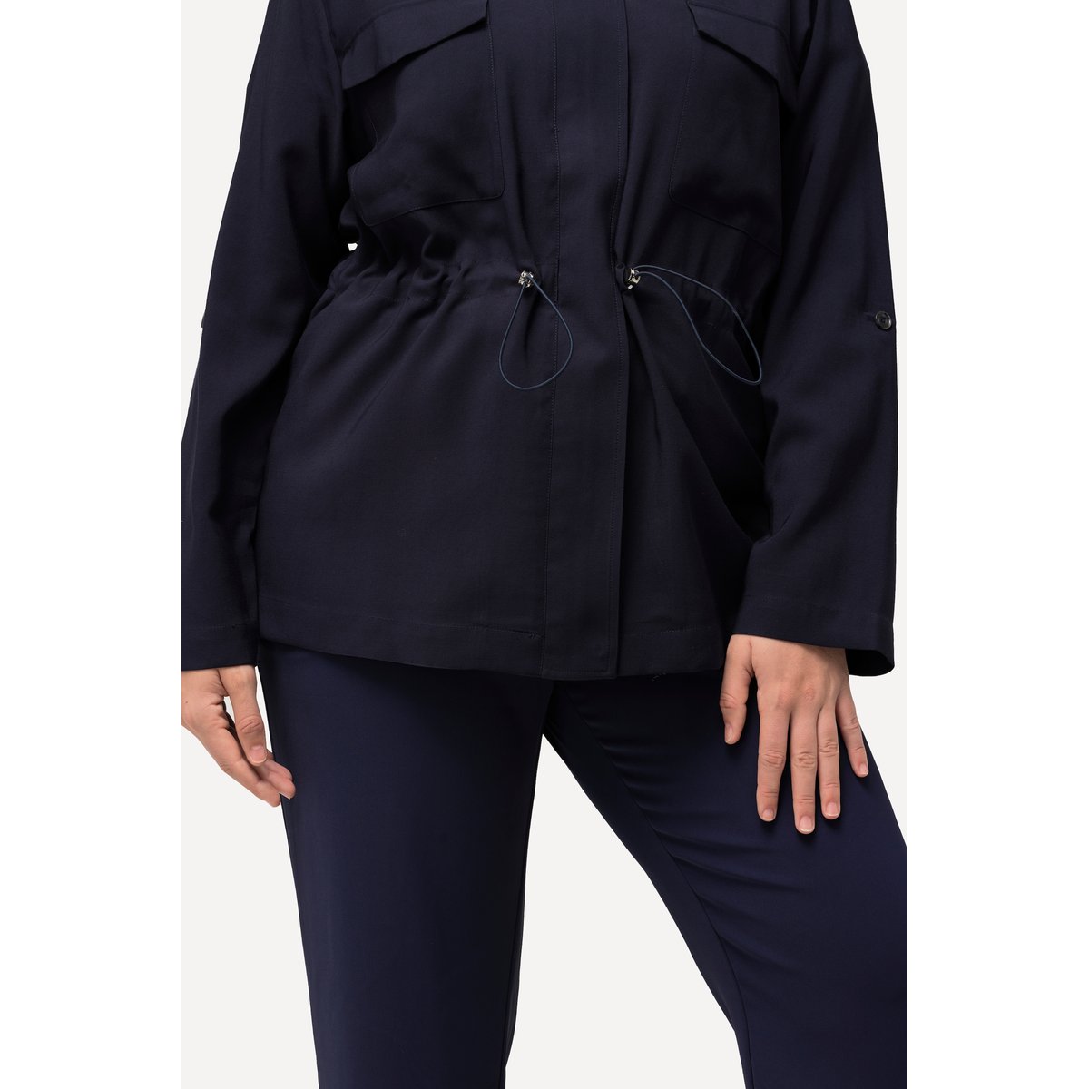 Veste à col rond. Manches 3/4 et cordon de marine, ULLA POPKEN