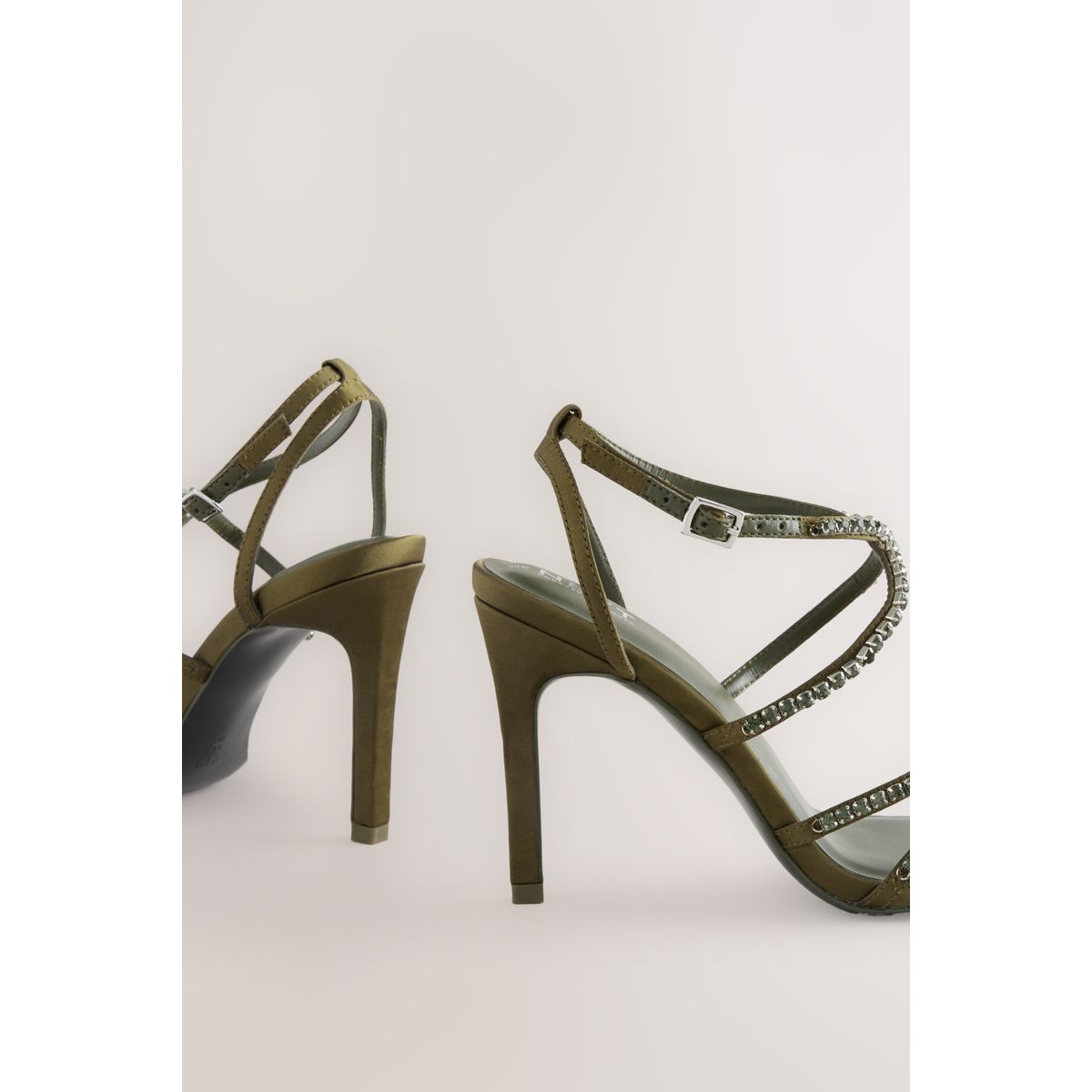 Sandales à brides et pierres vert kaki, NEXT