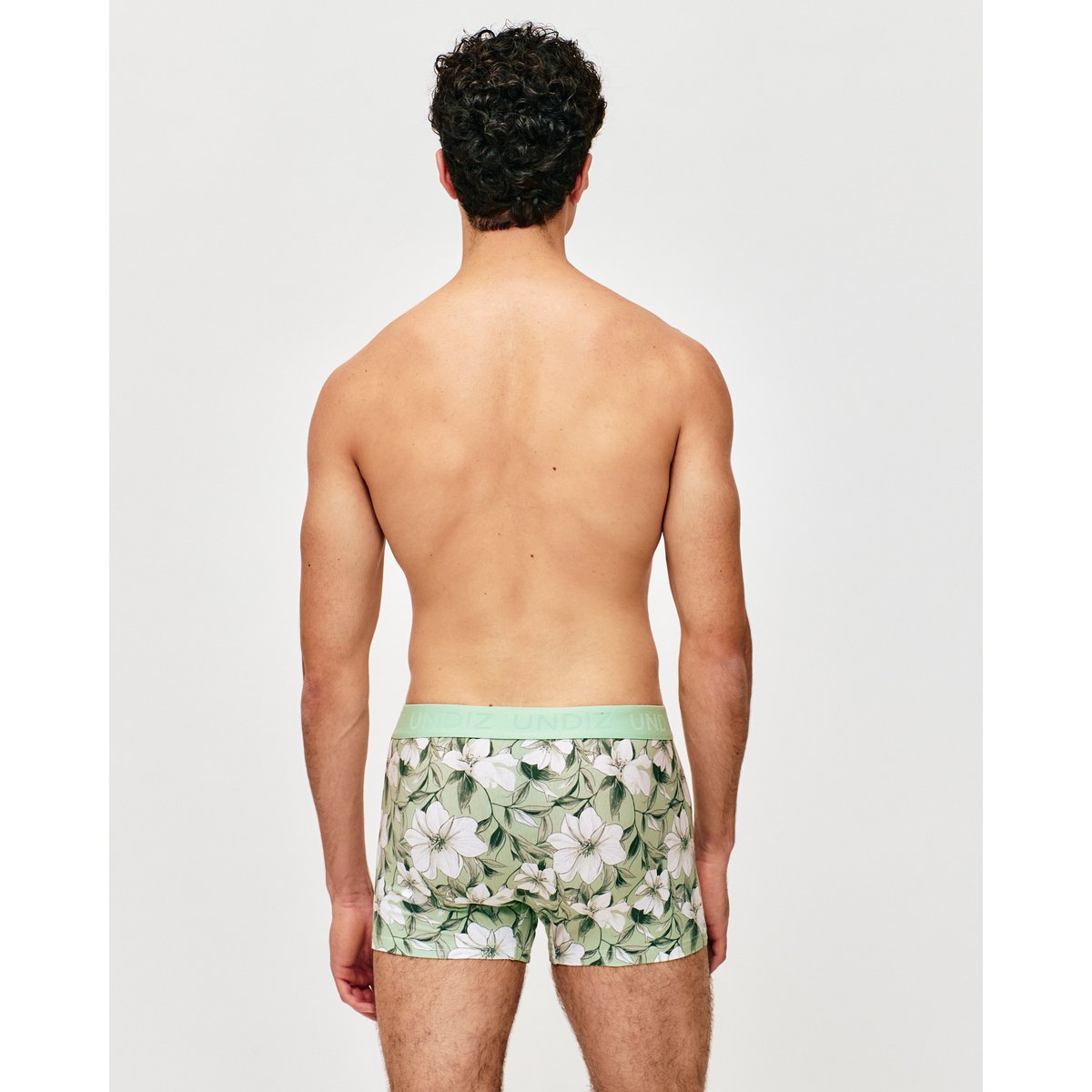 Boxer coton motifs fleurs REPEATIZ DEEK vert, UNDIZ