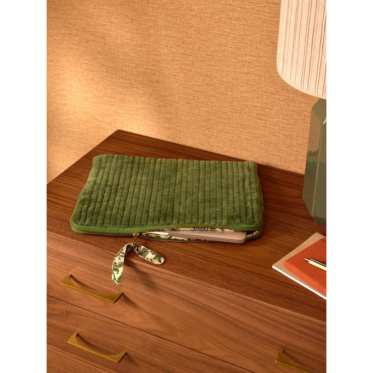 Pochette ordinateur en velours imprimé bekasi, CYRILLUS