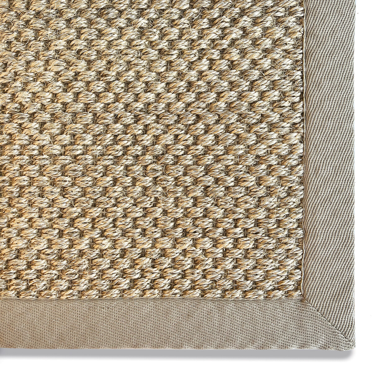 Herringbone Border Sisal Runner Rug beige, SO'HOME