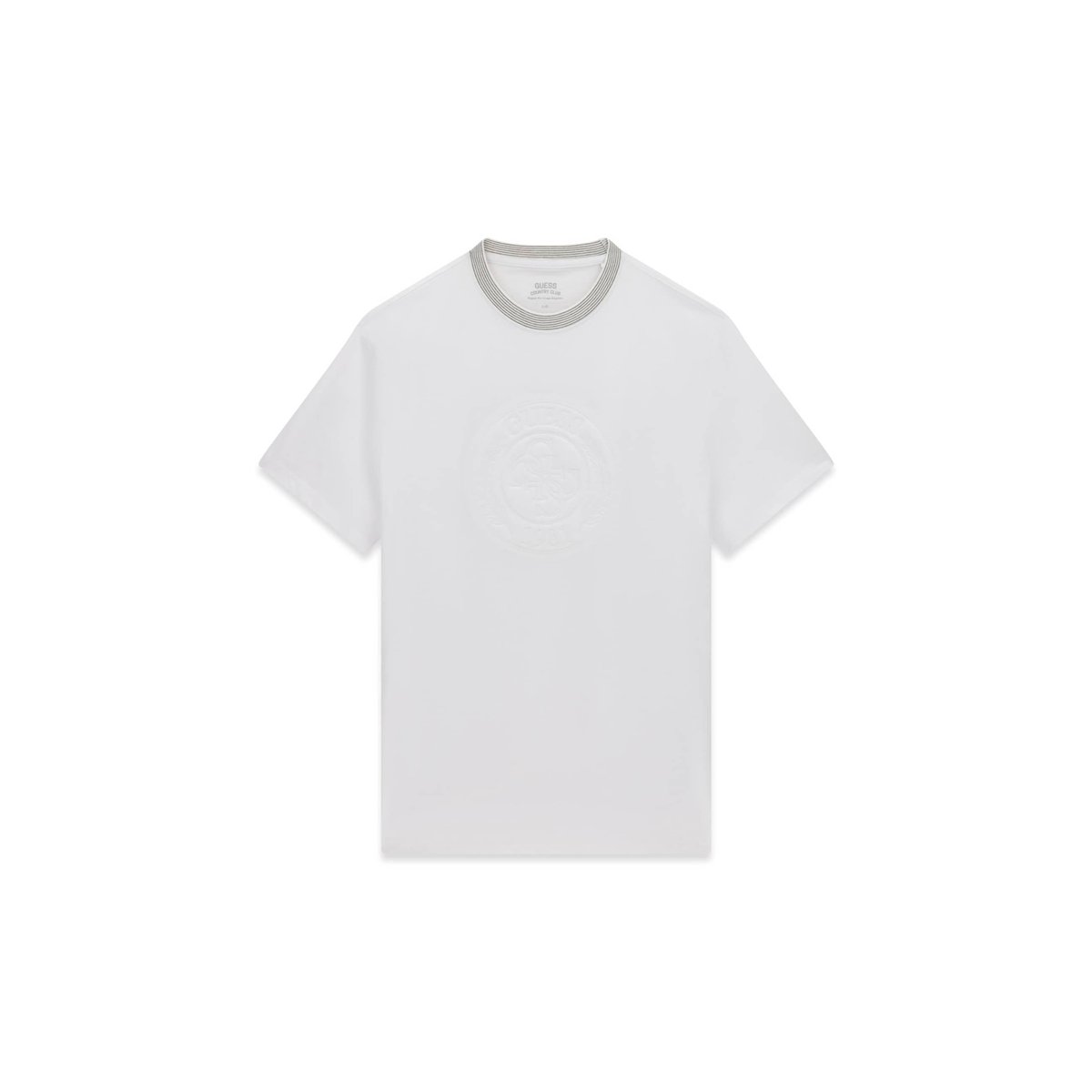 T-Shirt Avec Logo Brodé blanc, GUESS