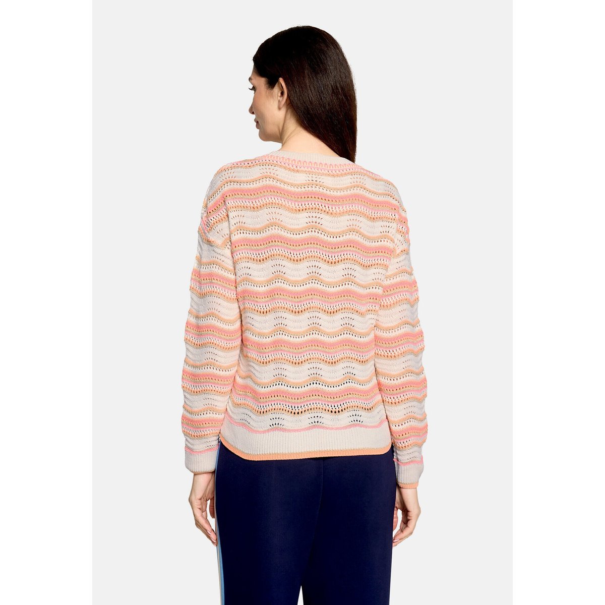 Pull-over en maille à encolure ronde cream/orange, CARTOON