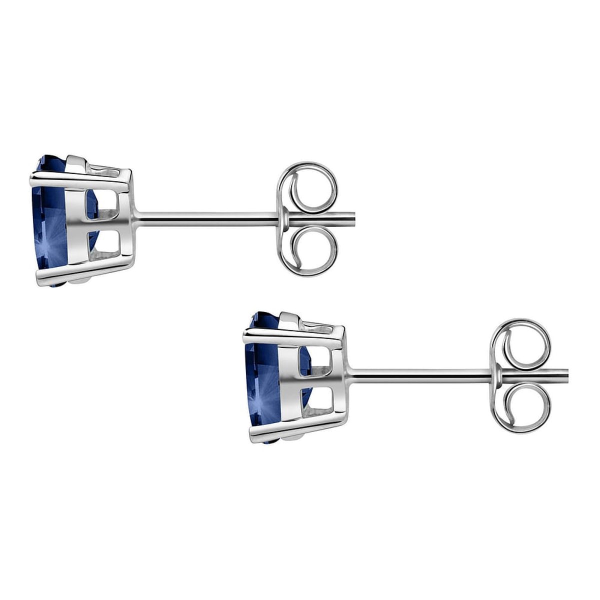 Boucles d'oreilles en Or 750/1000/saphir et Saphir argent et bleu, CLEOR