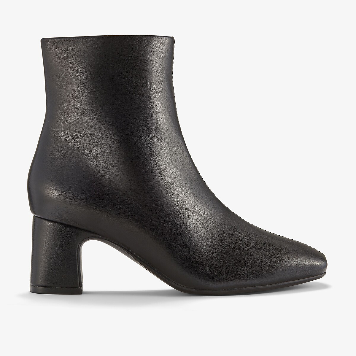 Botines de piel con tacón ancho negro, CLARKS
