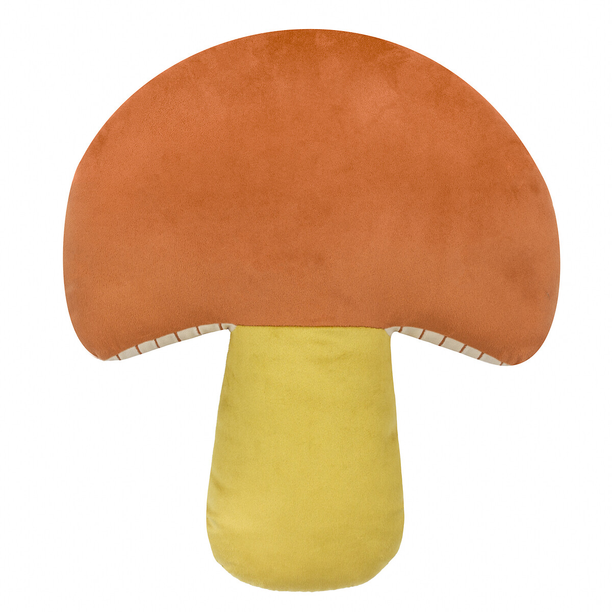 Mushroom Filled Velvet Cushion orange, LITTLE FURN