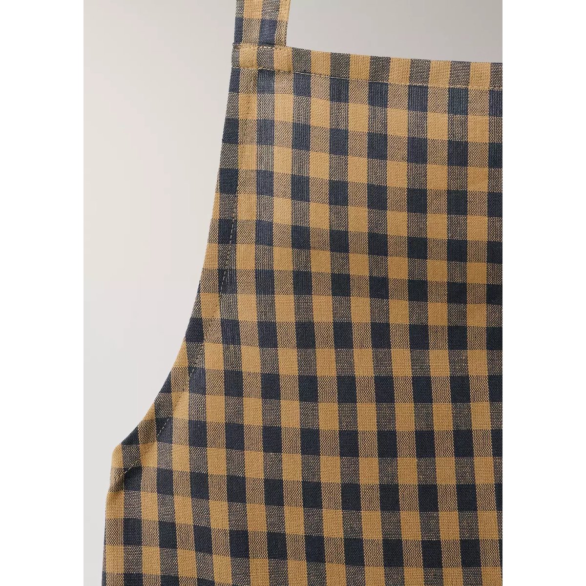 Tablier en coton à carreaux bicolores moutarde, MANGO HOME