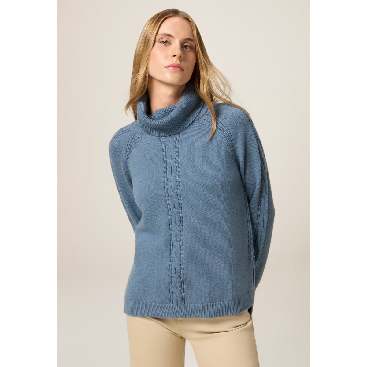 Col roulé tressé light - blue, OLTRE