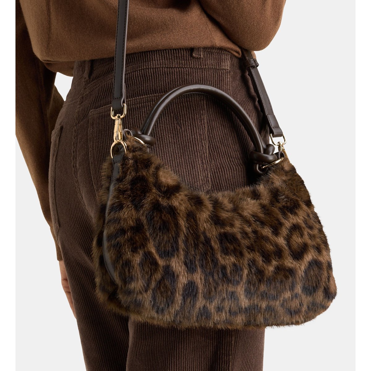 Sac à main mini line fur léopard léopard, GALERIES LAFAYETTE
