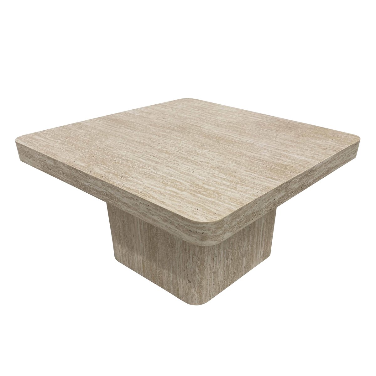 Table basse aspect naturel carrée 80 x 80 x 45 cm, PAULA bois, OVIALA